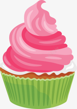 粉红色的杯子蛋糕矢量图素材
