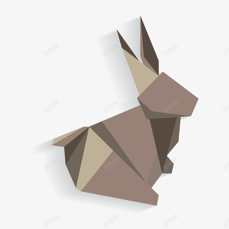 创意折纸动物矢量图ai免抠素材_新图网 https://ixintu.com 个性 兔子 创意 动物 折纸 抽象 矢量图