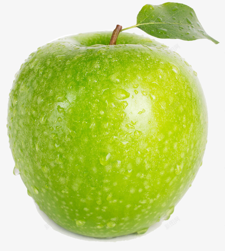 新鲜青苹果png免抠素材_新图网 https://ixintu.com 产品实物 新鲜 水果 水珠 苹果 青色 青苹果