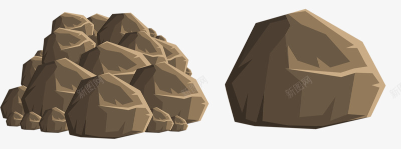 两块石头png免抠素材_新图网 https://ixintu.com 动画 可爱 好看 手绘