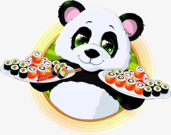 守护美食手绘熊猫高清图片