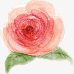 手绘水彩玫瑰花矢量图素材