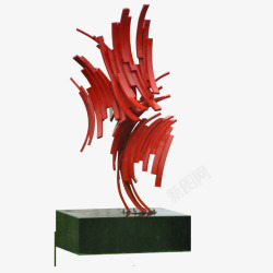 红火雕塑红艳抽象雕塑高清图片