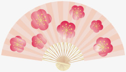 粉色折扇梅花扇子高清图片