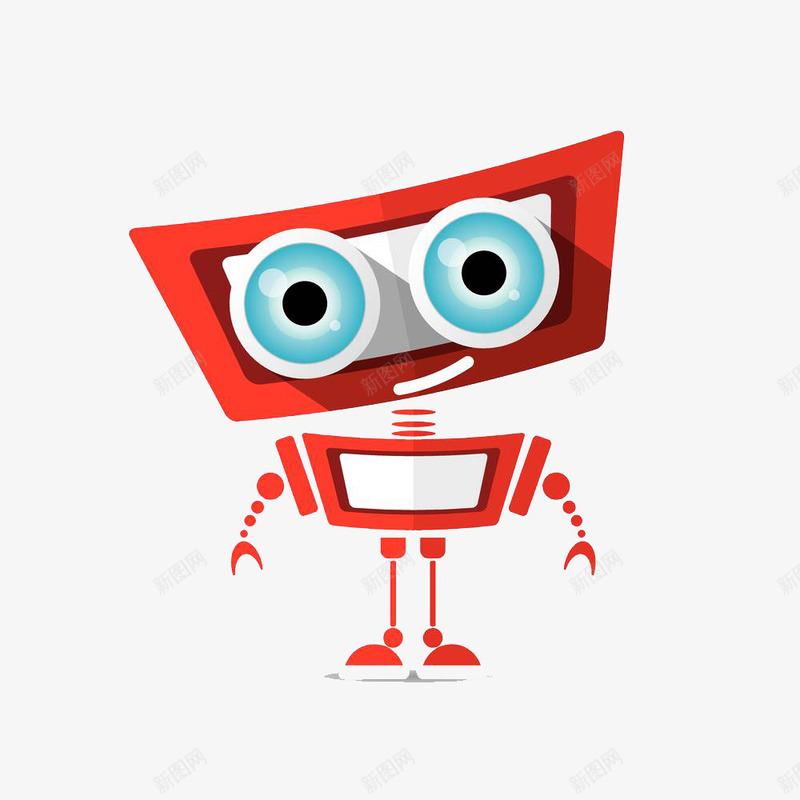 手绘红色机器人图png免抠素材_新图网 https://ixintu.com 创意 卡通手绘 抽象 机器人 水彩 科技 红色