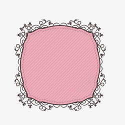 粉红欧式花纹边框矢量图素材