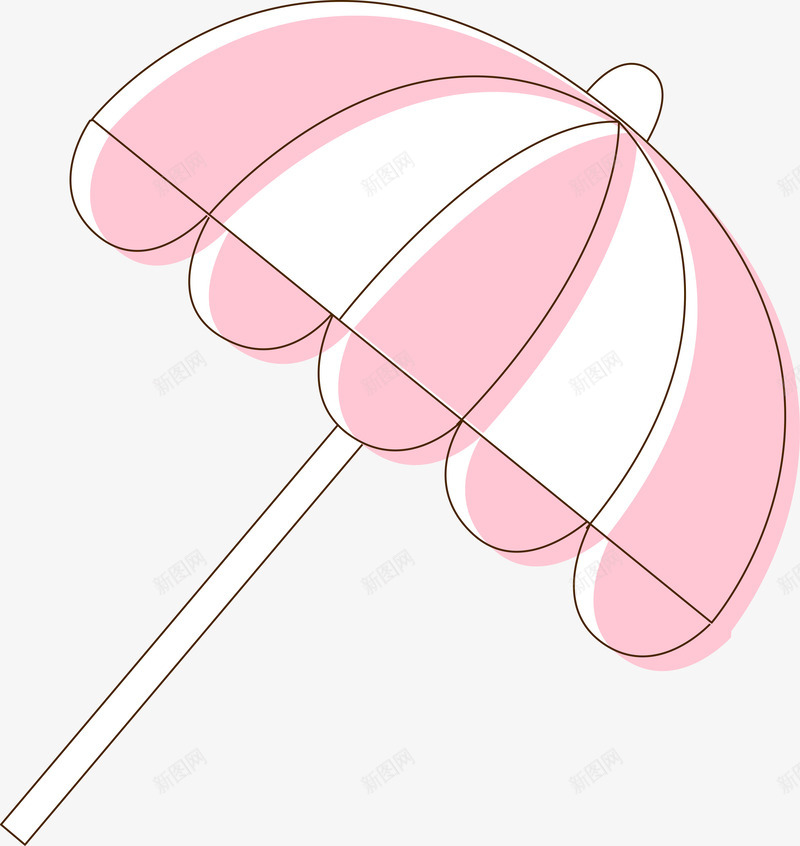 太阳伞png免抠素材_新图网 https://ixintu.com AI 卡通 夏天 太阳伞 手绘 沙滩 海边 粉红 粉色 线条