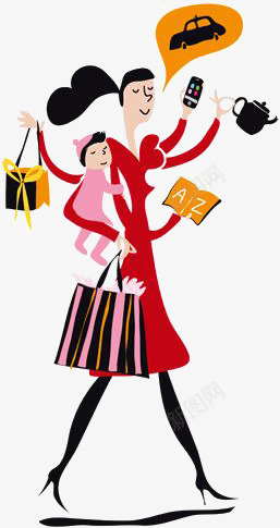 抱着孩子的女人png免抠素材_新图网 https://ixintu.com 卡通 女人 小孩 手绘 抽象 插画 购物
