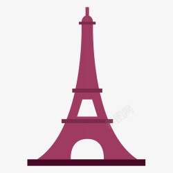 卡通法国巴黎铁塔建筑旅游景点矢量图素材