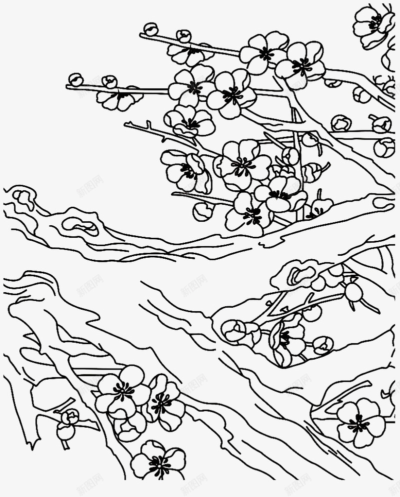 山峦中争相开放的梅花简笔画png免抠素材_新图网 https://ixintu.com 山峦 山峦中争相开放的梅花简笔画 枝头梅花盛开简笔画 梅花 梅花林 梅花树 梅花简笔画 盛开 线描梅花 花瓣