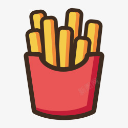 彩色手绘薯条食物元素矢量图素材