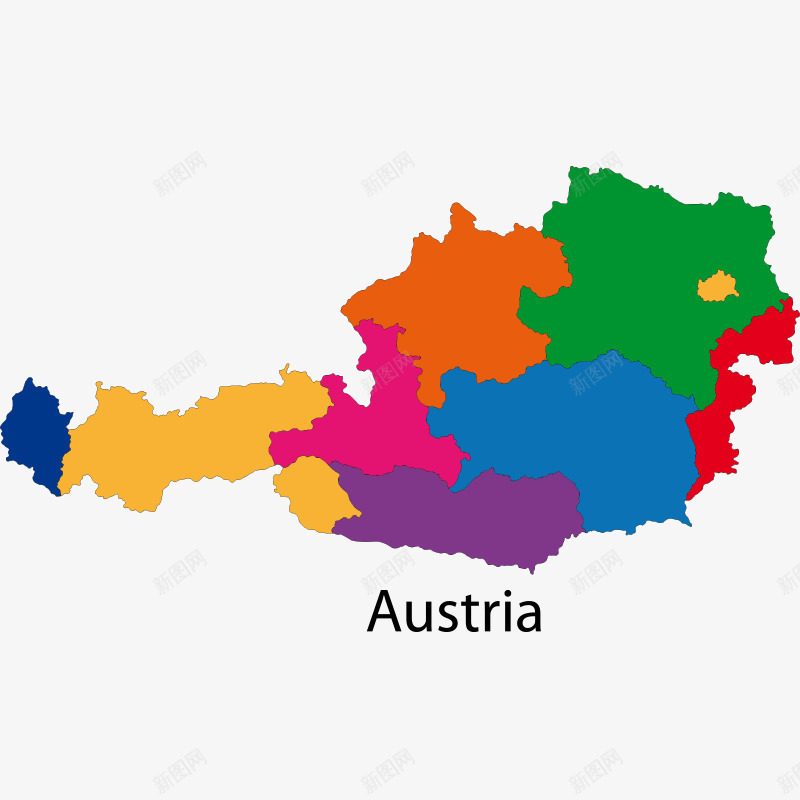 地图欧洲地图png免抠素材_新图网 https://ixintu.com Austria 国家 国家地图 地图 地图元素 平面 彩色 插画 欧洲地图