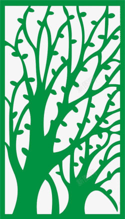 绿色树叶带边框插图素材