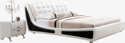 白色的床白色软包床家具高清图片