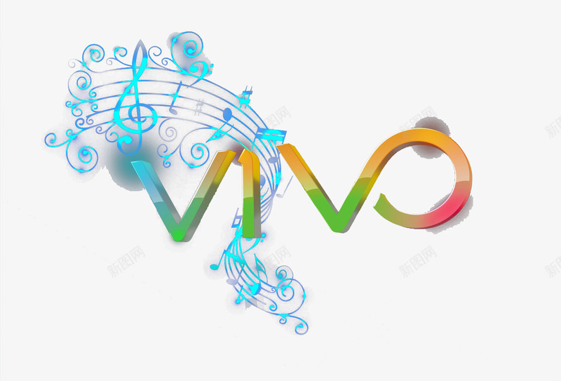 彩色图标png_新图网 https://ixintu.com VIVO标志 vivo 元素 符号 绿色 蓝色 设计 音乐