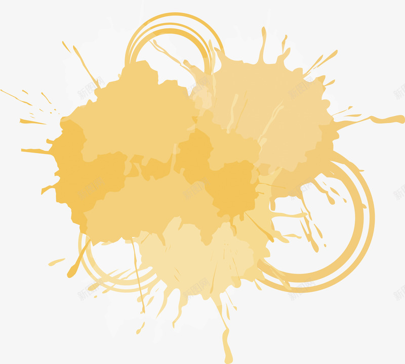 黄色抽象装饰墨迹笔触笔刷png免抠素材_新图网 https://ixintu.com 墨迹 抽象 笔触 装饰 黄色