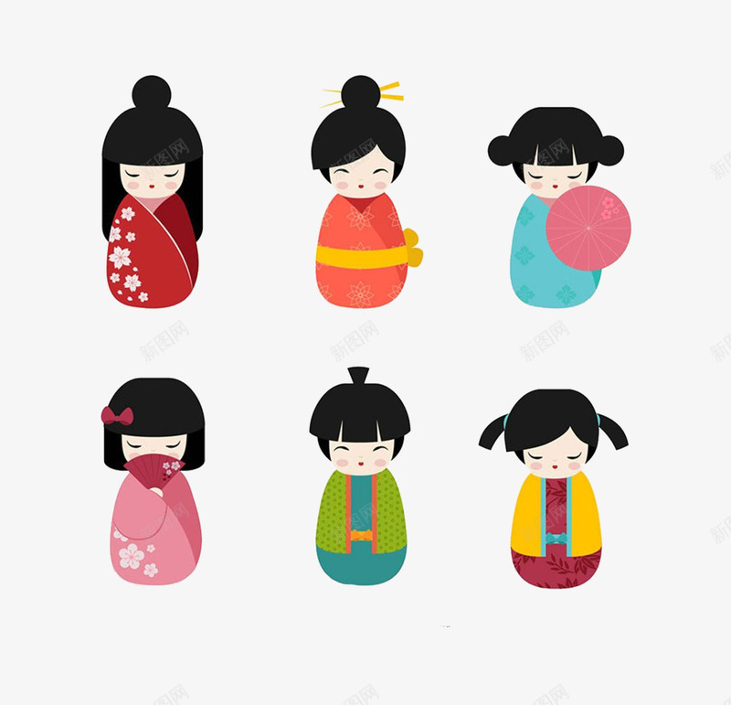各种和服小女孩卡通png免抠素材_新图网 https://ixintu.com 卡通 各种各样 和服小女孩 日本和服女