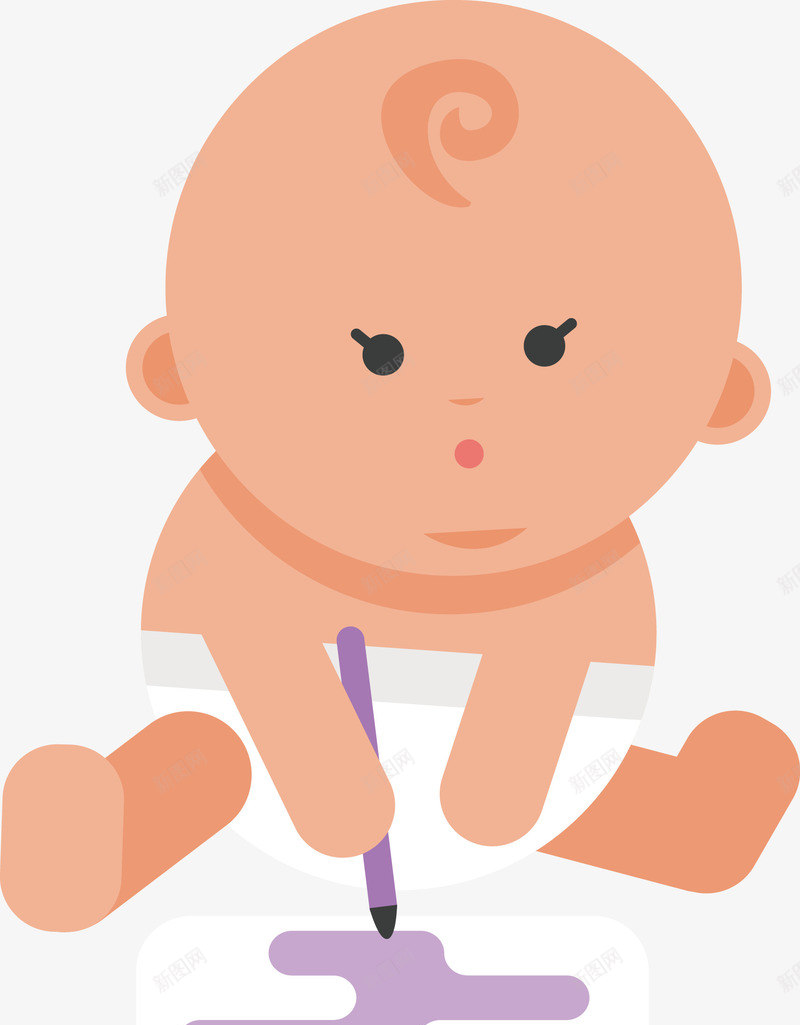 宝宝学习画画png免抠素材_新图网 https://ixintu.com 婴儿 手绘 教育 涂鸦 育婴