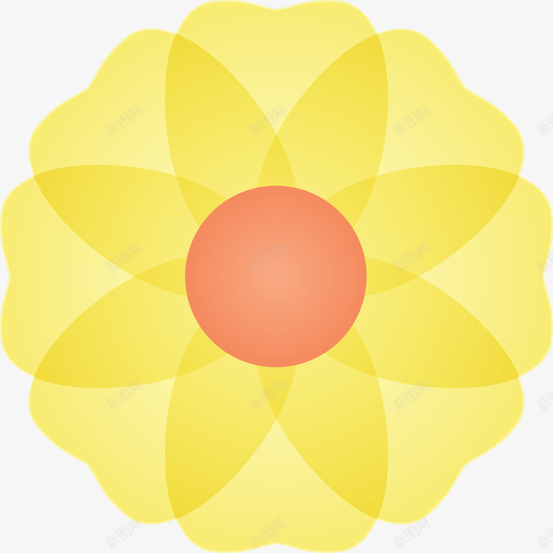 黄色花朵图png免抠素材_新图网 https://ixintu.com 公司标志 几何立方 几何花型 圆 圆形 圆的标志 抽象 抽象的标志 花卉 花卉图案 花的标志 风格