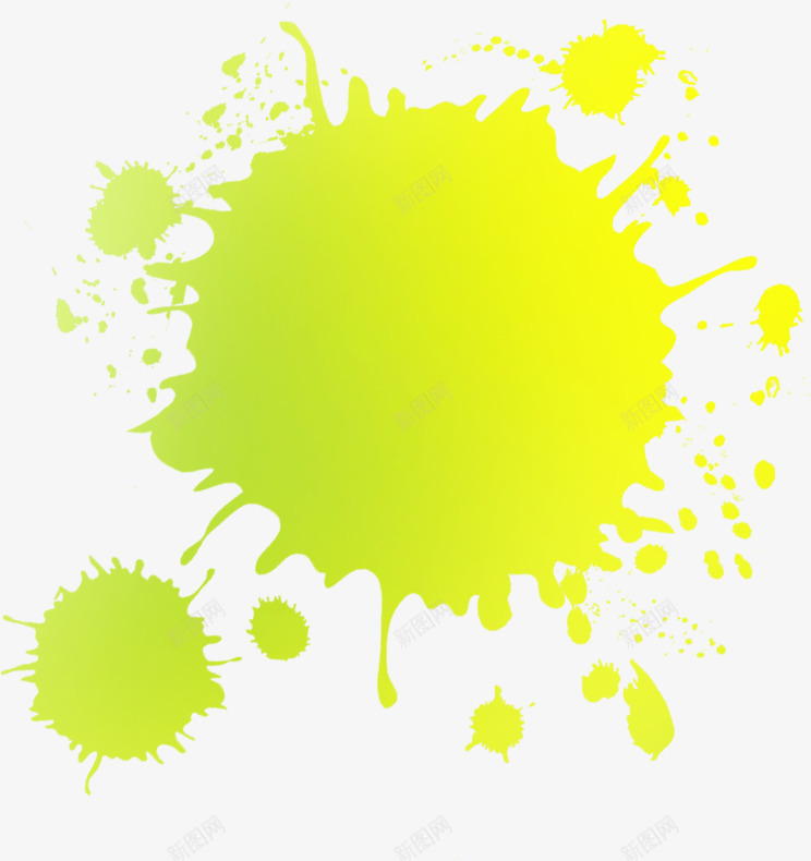 黄色墨迹抽象创意png免抠素材_新图网 https://ixintu.com 创意 墨迹 抽象 黄色