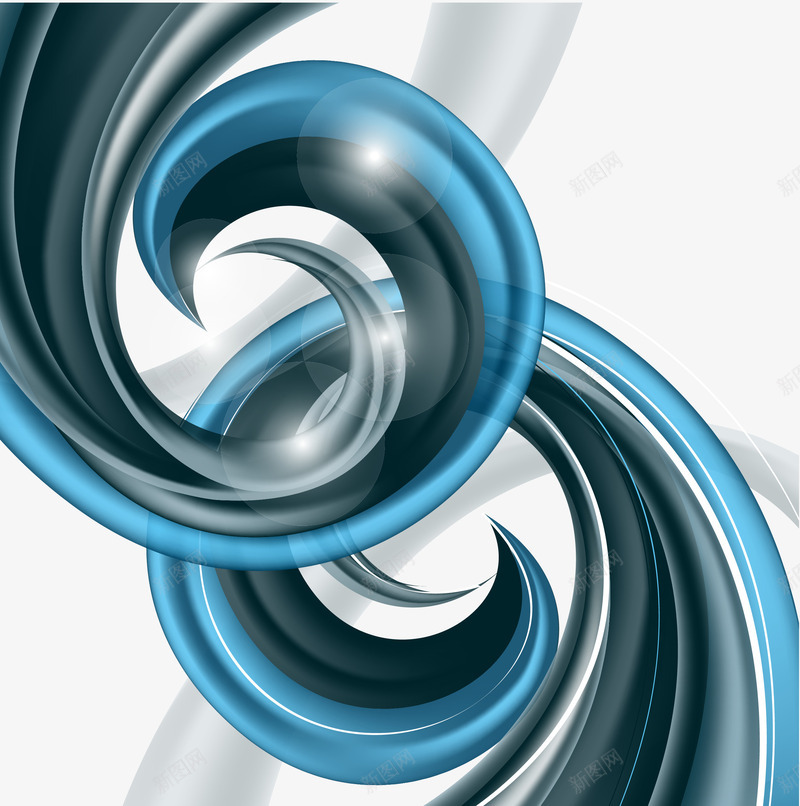 抽象蓝色螺旋线矢量图ai免抠素材_新图网 https://ixintu.com 光圈 抽象 蓝色 螺旋 螺旋线 装饰 矢量图