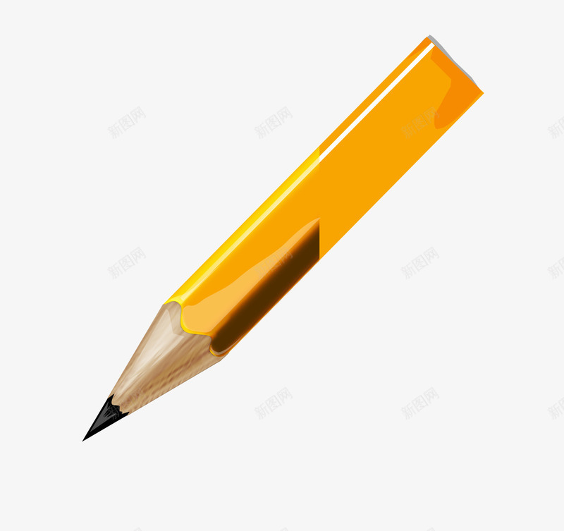 短小铅笔psd免抠素材_新图网 https://ixintu.com 小学生 教育 短 铅笔