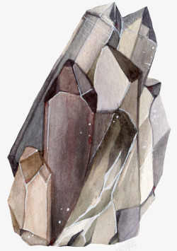 棕色石子手绘棕色的石头图高清图片