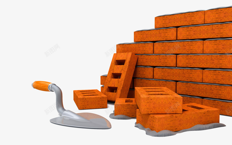 橙色砖块png免抠素材_新图网 https://ixintu.com 墙壁 建筑 石头 砖块