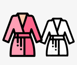 粉红色浴袍时尚浴袍矢量图高清图片