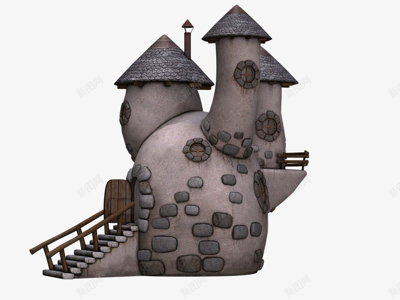创意石头小屋png免抠素材_新图网 https://ixintu.com 创意 创意城堡 城堡 楼梯房 石头城堡 石头小屋 石屋