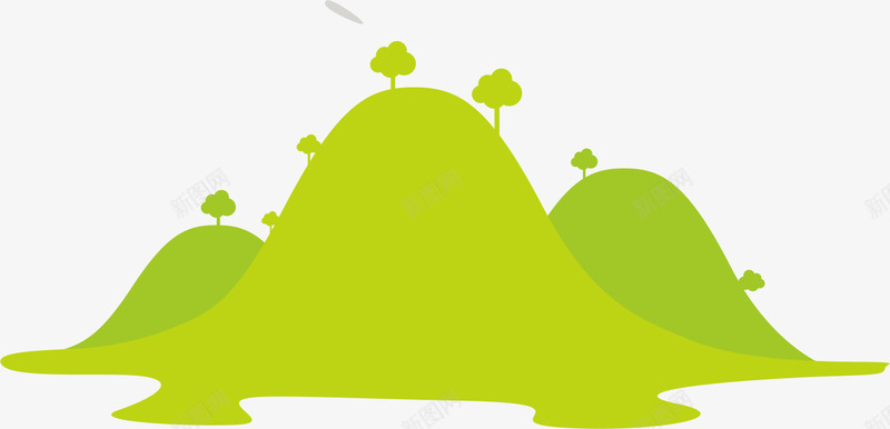 绿色山峰矢量图ai免抠素材_新图网 https://ixintu.com AI 卡通 山峰 手绘 抽象 树木 绿色 风景 矢量图