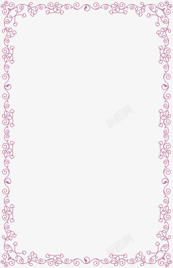 粉红色花纹边框相框素材