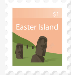 石头林邮票矢量图素材