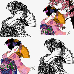 日本艺妓素材日本艺妓矢量图高清图片