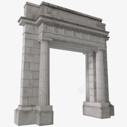 大型灰色欧式拱形门灰色大理石棕色拱形门高清图片