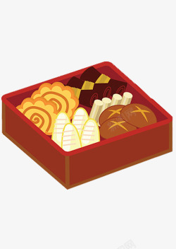 手绘插图可爱日本食盒素材
