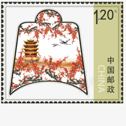 旅游邮票中国风邮票矢量图高清图片