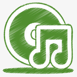 绿色的音乐cd图标图标