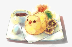 小鸡形状手绘小鸡形状的日本料理高清图片