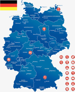 德国行政区地图素材