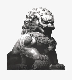 石膏动物雕像石狮子高清图片