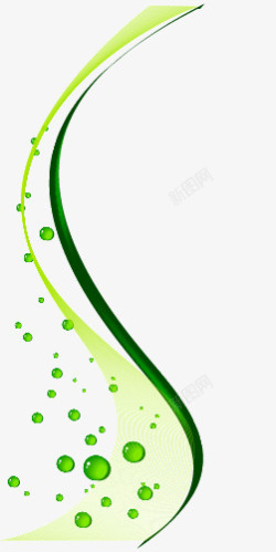 绿色线条和水珠植物线条矢量图高清图片