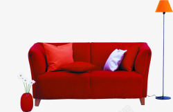 红色软包沙发家具素材