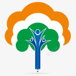印度共和国日树形标志素材