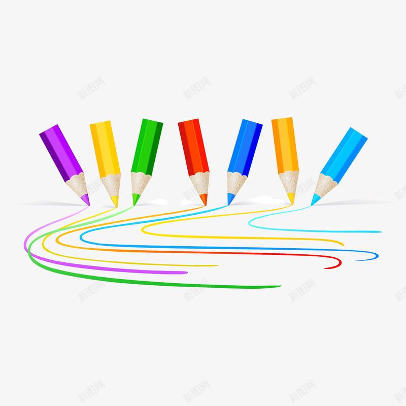 彩色铅笔画线条png免抠素材_新图网 https://ixintu.com 彩色 彩色线条 彩色铅笔画 矢量线条 铅笔画