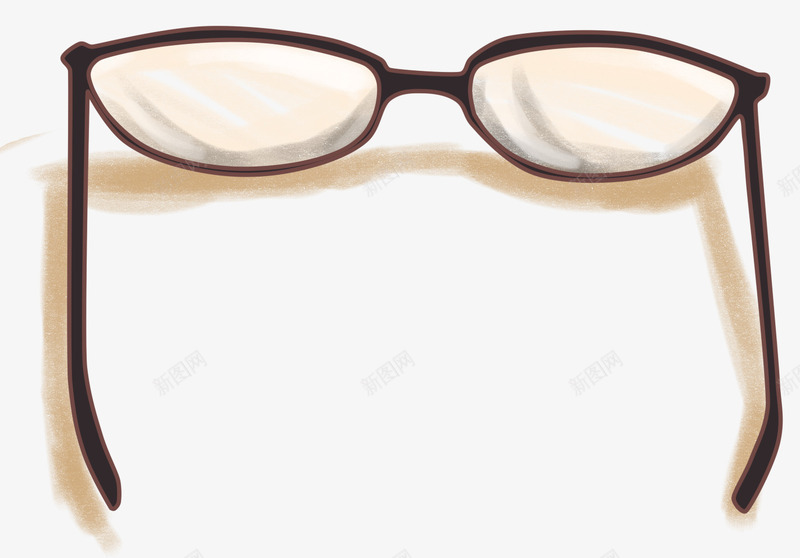 手绘装饰眼镜psd免抠素材_新图网 https://ixintu.com 卡通手绘 学习 手绘眼镜 教育 眼镜 装饰图案