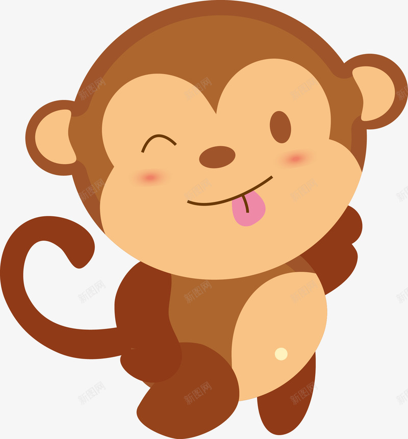 卡通猴宝宝玩耍png免抠素材_新图网 https://ixintu.com 动物 卡通猴子 猴仔 猴子 猴宝宝