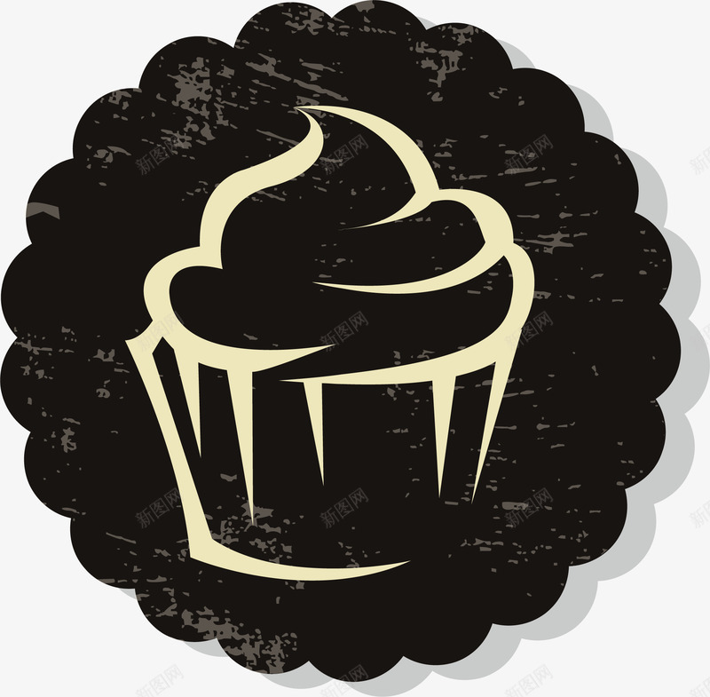 抽象黑色圆形蛋糕图案矢量图ai免抠素材_新图网 https://ixintu.com 抽象 蛋糕图案 黑色圆形 矢量图