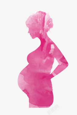 粉红色孕妇清新矢量图素材