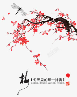 诗篇冬季严寒开放的梅花高清图片